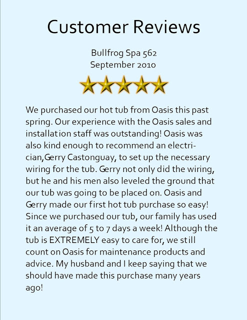 Customer reviews  BF562 Sept 2010