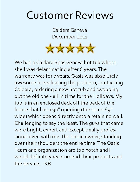 Customer reviews Caldera Dec 2011