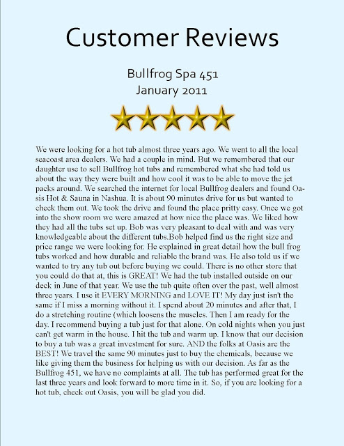 Customer reviews  January BF 451 2011