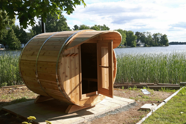 Knotty Cedar Sauna Barrel